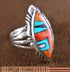 Authentic Silver And Multicolor Inlay Ring Jewelry Size 6-3/4 DS46996